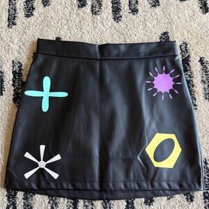 Finesse Black Leather Skirt